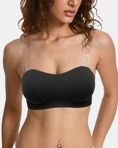 Women's Non-Slip Invisible Lifting Seamless Strapless Bra - Black - Soft Intention-1