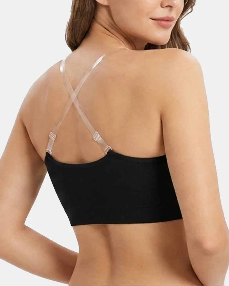 Women's Non-Slip Invisible Lifting Seamless Strapless Bra - Black - Soft Intention-4
