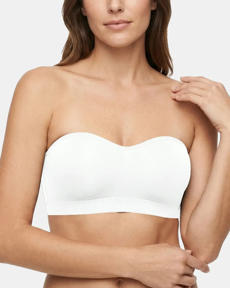 Women's Non-Slip Invisible Lifting Seamless Strapless Bra - White - Soft Intention-1