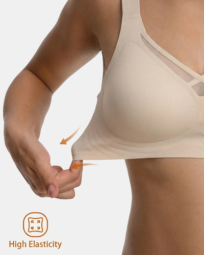 Women's Plus Size Seamless Wireless Mesh Bra - Soft Intention-Details-5