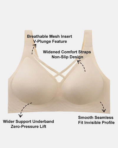 Women's Plus Size Seamless Wireless Mesh Bra - Soft Intention-Details-6