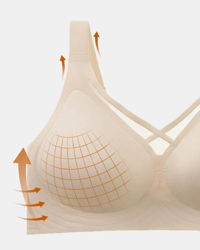 Women's Plus Size Seamless Wireless Mesh Bra - Soft Intention-Details-7