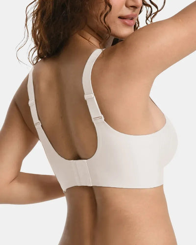 Women's Plus Size V-Neck Wireless Bra - White - Soft Intention-3
