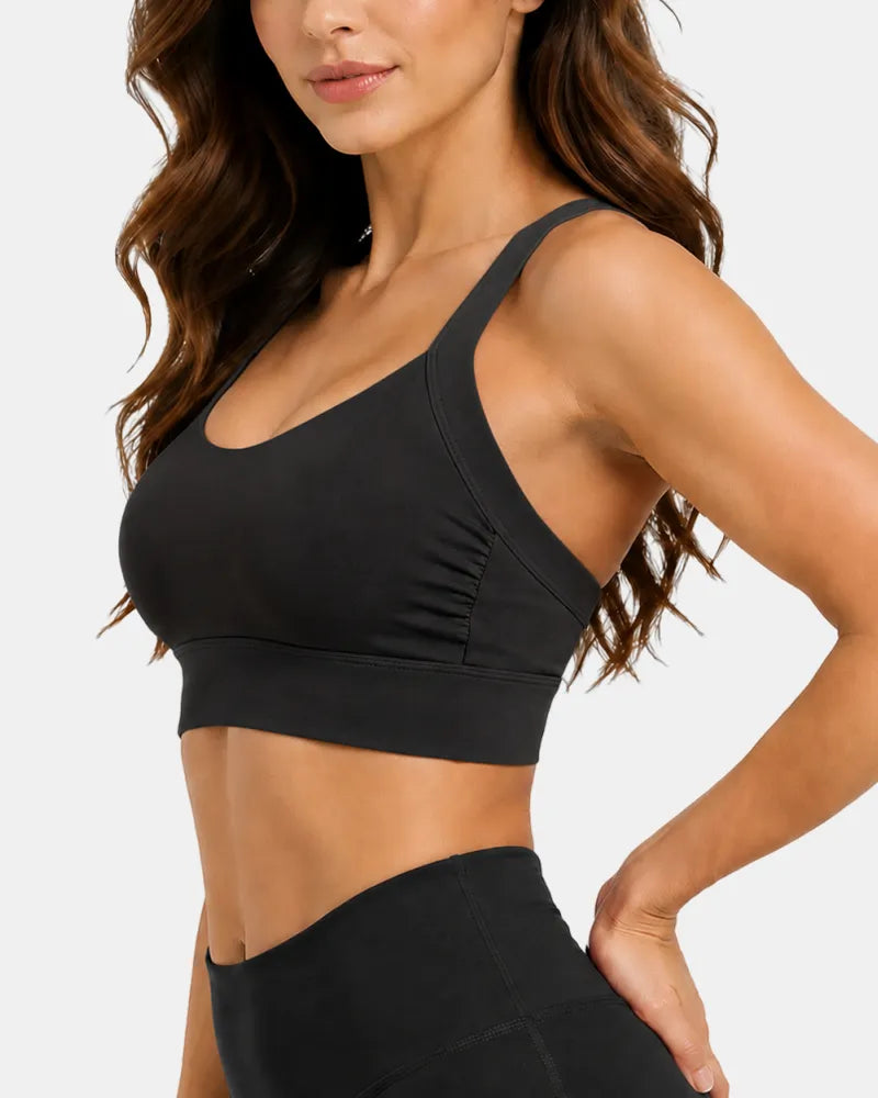 Cross Back Sports Bra with Side Smoothing