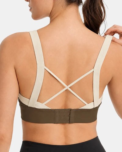 Cross Back Sports Bra with Side Smoothing