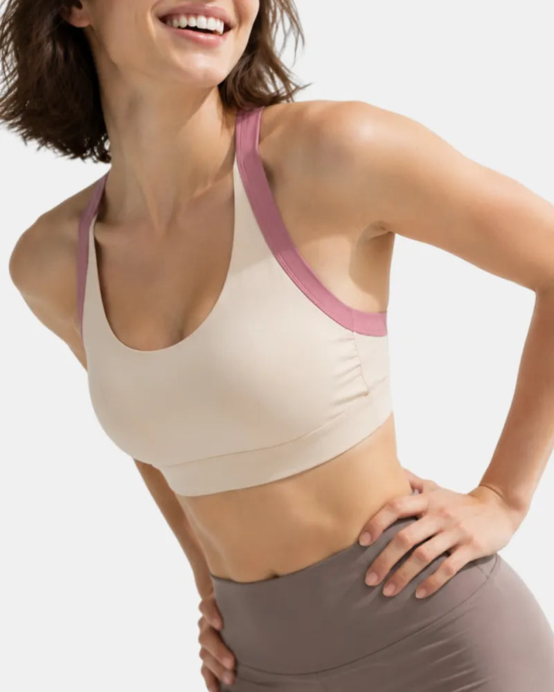 Cross Back Sports Bra with Side Smoothing