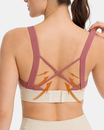 Cross Back Sports Bra with Side Smoothing