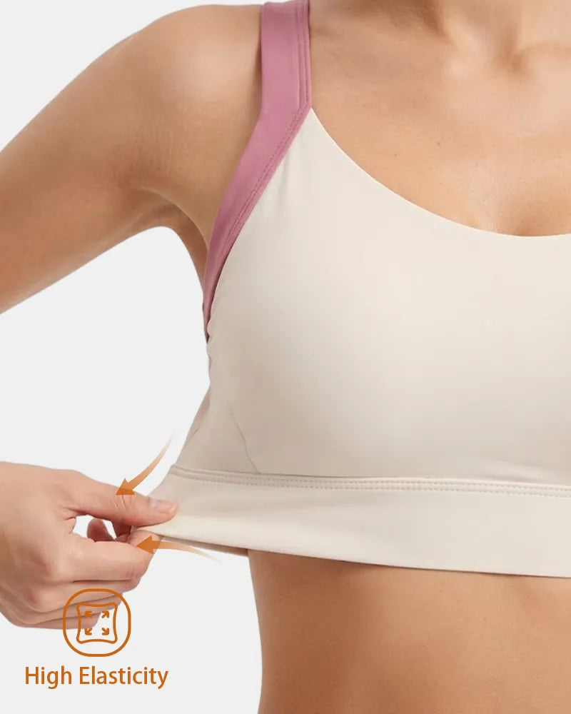 Cross Back Sports Bra with Side Smoothing