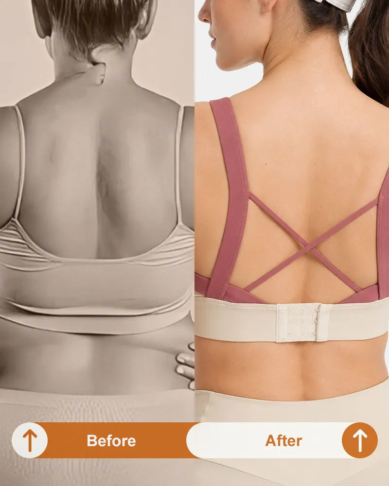 Cross Back Sports Bra with Side Smoothing