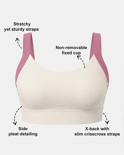 Cross Back Sports Bra with Side Smoothing