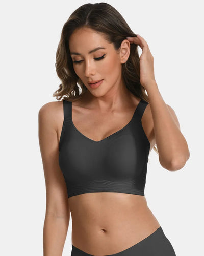 Women's Push Up Wireless Full Coverage Seamless Jelly Bra - Black - Soft Intention-1
