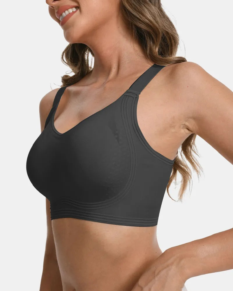 Women's Push Up Wireless Full Coverage Seamless Jelly Bra - Black - Soft Intention-2