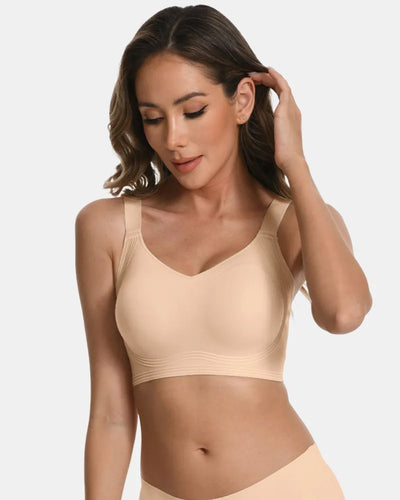 Women's Push Up Wireless Full Coverage Seamless Jelly Bra - Light Nude - Soft Intention-1