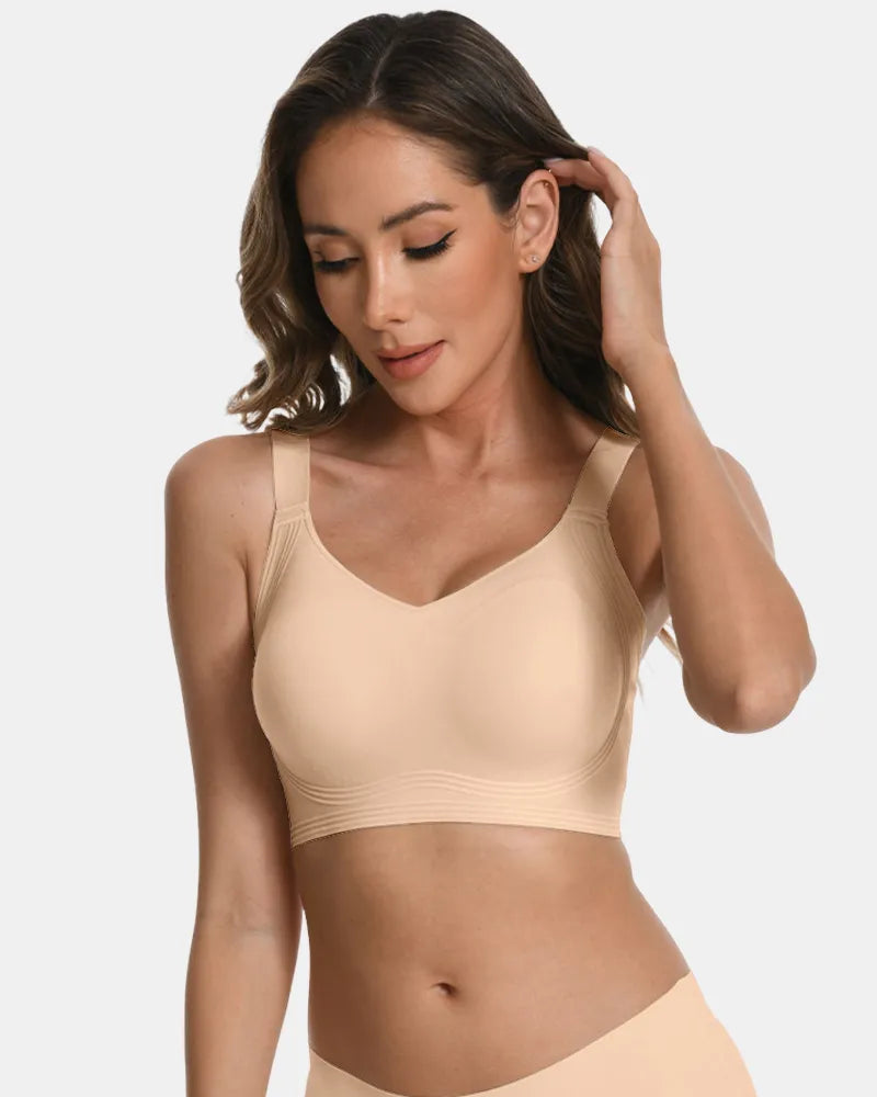 Women's Push Up Wireless Full Coverage Seamless Jelly Bra - Light Nude - Soft Intention-1
