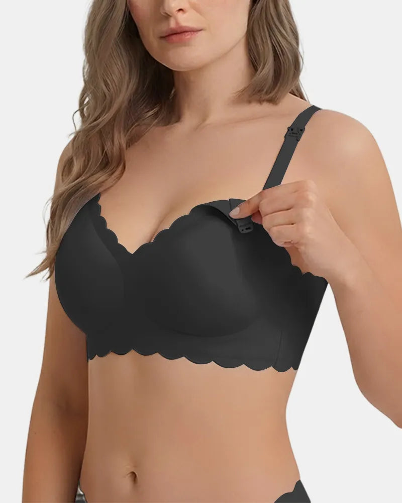 Scalloped Seamless Nursing Bra with Back Smoothing