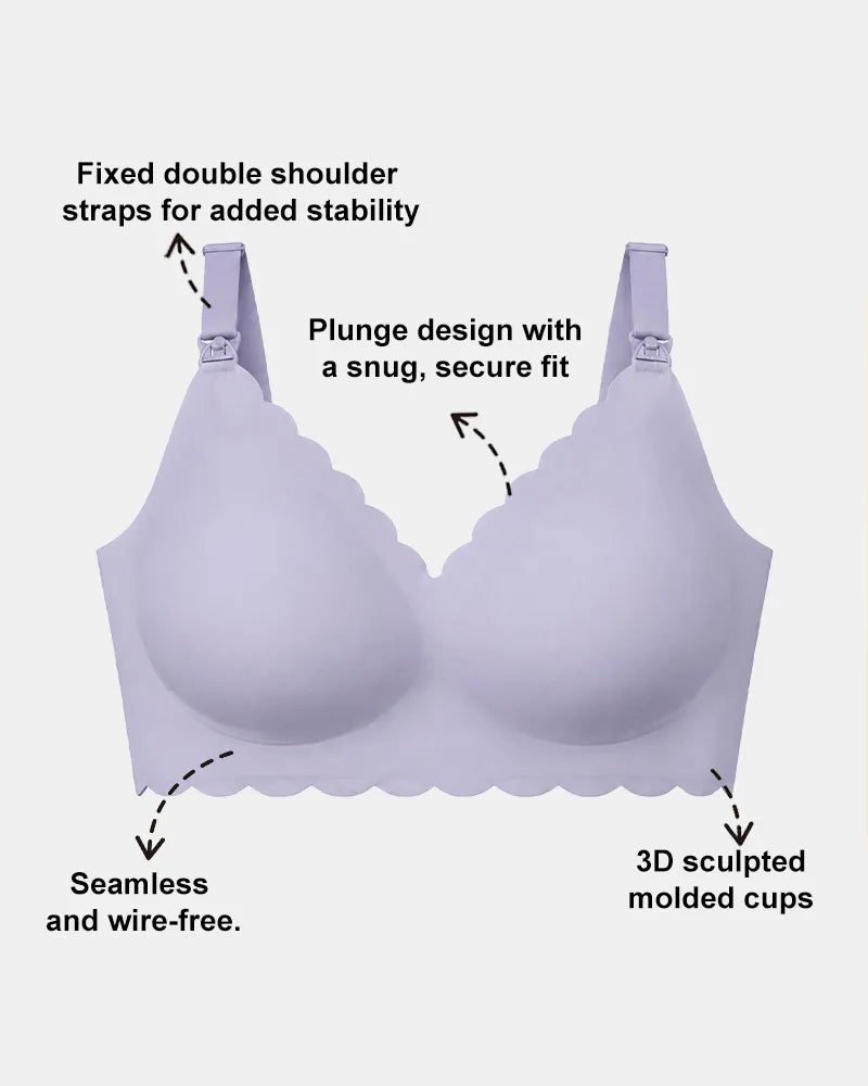Scalloped Seamless Nursing Bra with Back Smoothing
