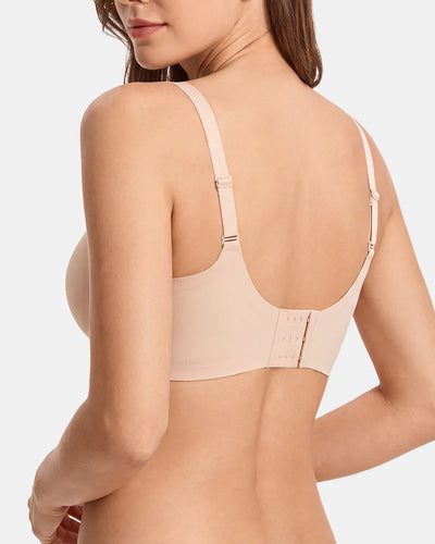 Women's Scalloped Seamless Back Smoothing Support Jelly Bra - Light Nude - Soft Intention-4