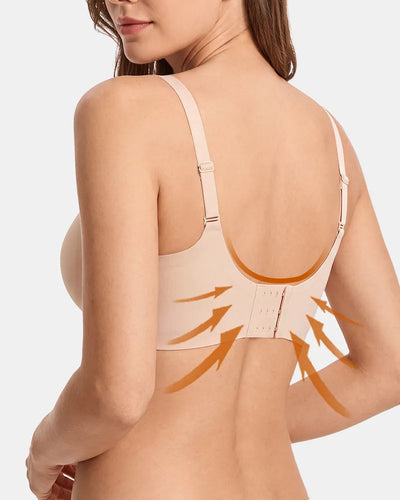 Women's Scalloped Seamless Back Smoothing Support Jelly Bra - Soft Intention-Details-3