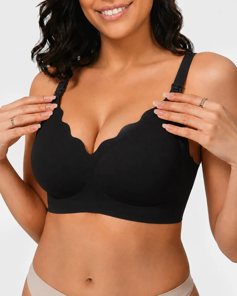 Scalloped Seamless Nursing Bra with Easy Clips