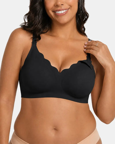 Scalloped Seamless Nursing Bra with Easy Clips