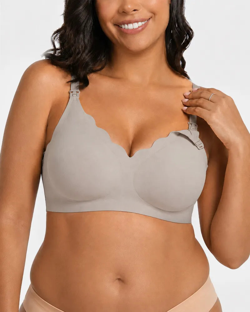 Scalloped Seamless Nursing Bra with Easy Clips