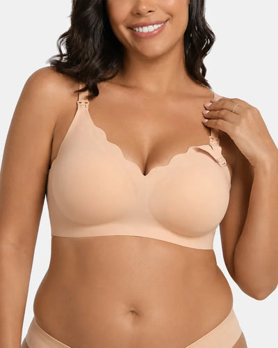 Scalloped Seamless Nursing Bra with Easy Clips