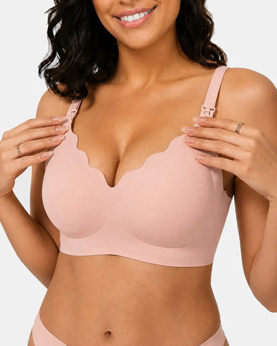Scalloped Seamless Nursing Bra with Easy Clips