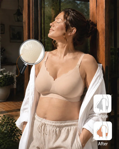 Scalloped Seamless Nursing Bra with Easy Clips