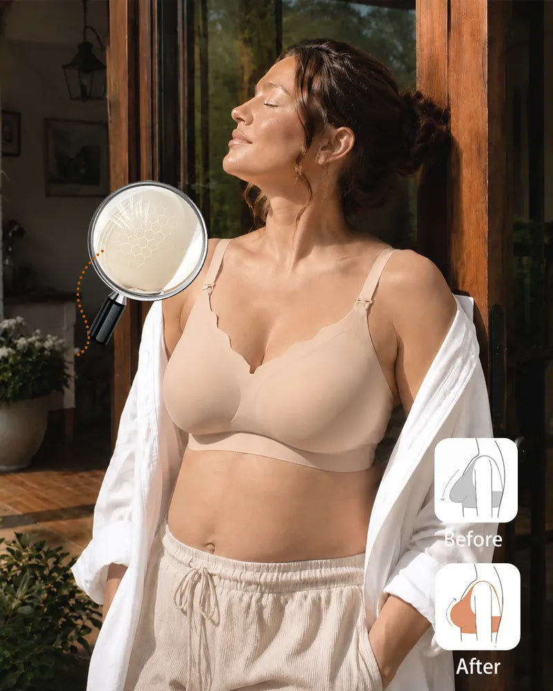 Scalloped Seamless Nursing Bra with Easy Clips