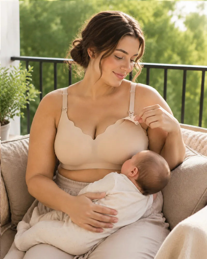 Scalloped Seamless Nursing Bra with Easy Clips