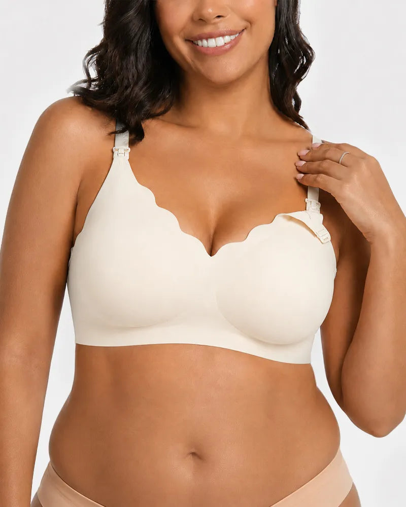 Scalloped Seamless Nursing Bra with Easy Clips