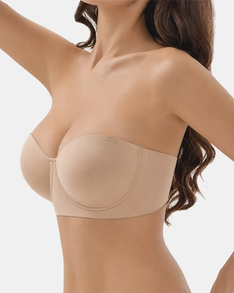 Seamless Halter Strapless Bra with Anti Slip Underwire Support