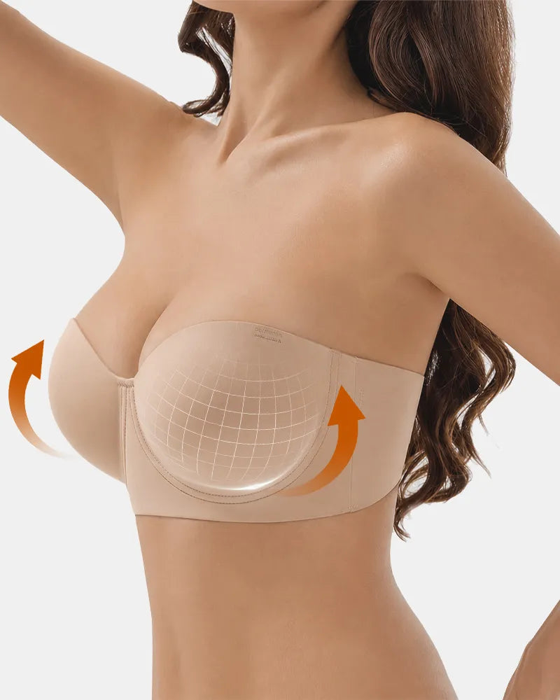 Seamless Halter Strapless Bra with Anti Slip Underwire Support