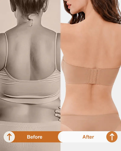 Seamless Halter Strapless Bra with Anti Slip Underwire Support