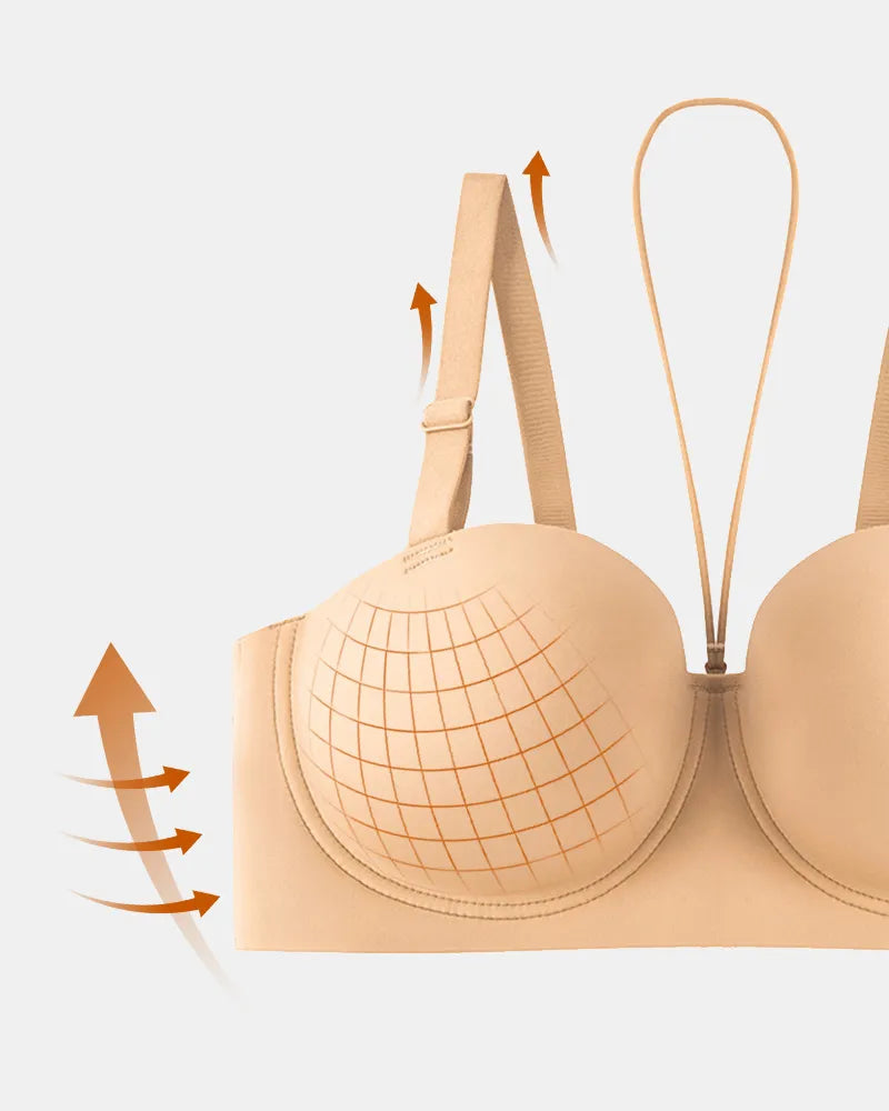 Seamless Halter Strapless Bra with Anti Slip Underwire Support