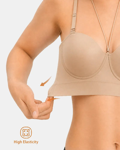 Seamless Halter Strapless Bra with Anti Slip Underwire Support