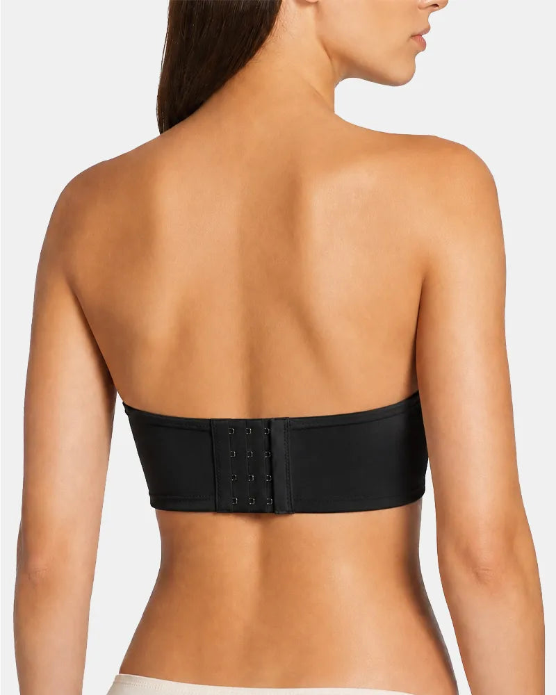 Seamless Lace Bandeau Bra with Multiway Convertible Straps