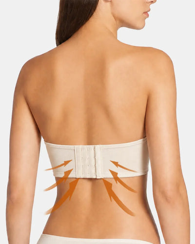 Seamless Lace Bandeau Bra with Multiway Convertible Straps