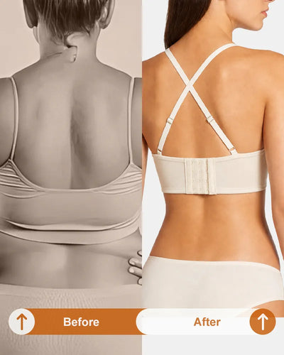 Seamless Lace Bandeau Bra with Multiway Convertible Straps