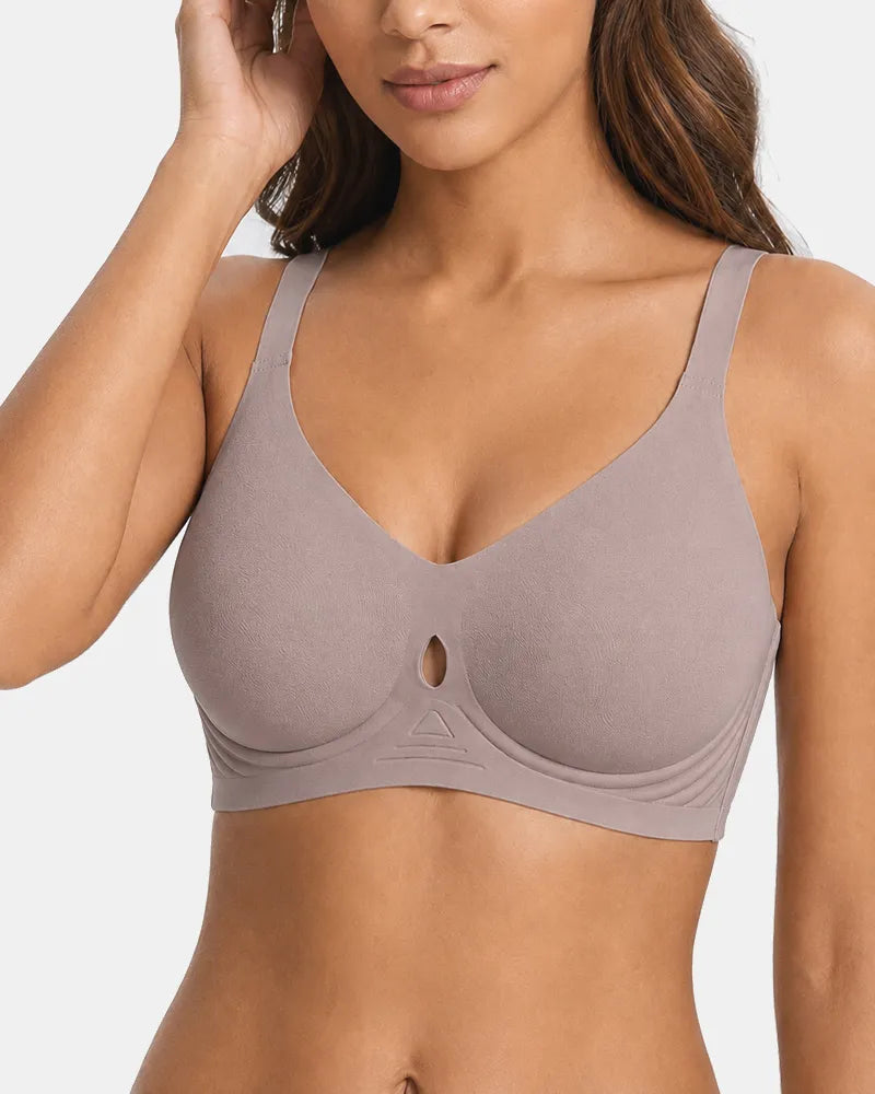 Women's Seamless Lift Jelly Bra Breathable Teardrop Hollow - Gray - Soft Intention-1