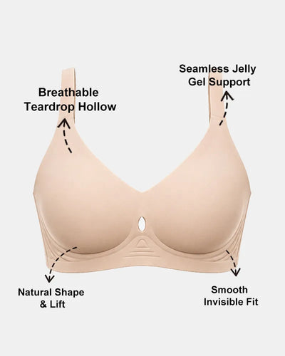 Women's Seamless Lift Jelly Bra Breathable Teardrop Hollow - Soft Intention-Details-5