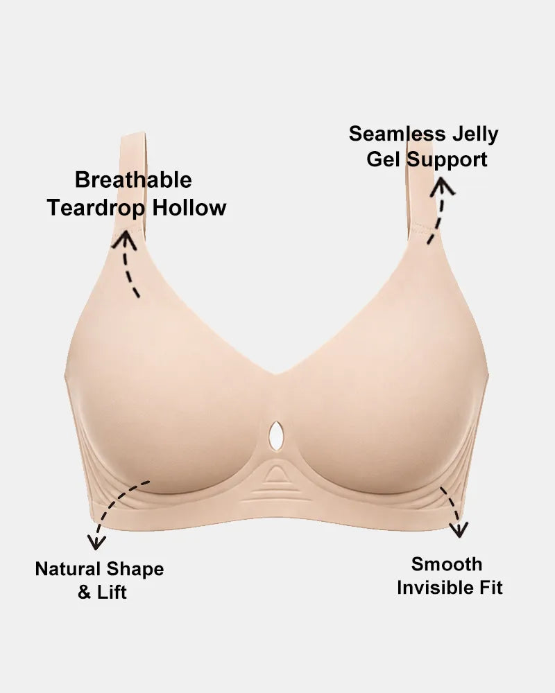 Women's Seamless Lift Jelly Bra Breathable Teardrop Hollow - Soft Intention-Details-5