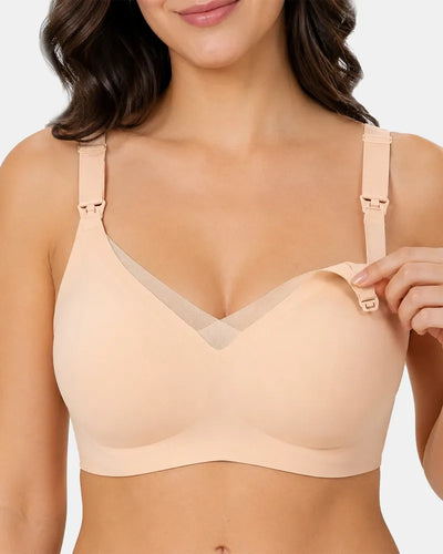 Seamless Nursing Bra with Effortless Pumping Support