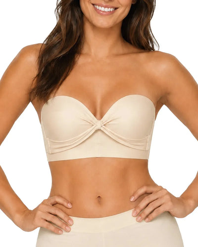 Seamless Strapless Bandeau Bra with Anti Slip Stay Up Support