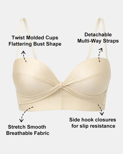 Seamless Strapless Bandeau Bra with Anti Slip Stay Up Support