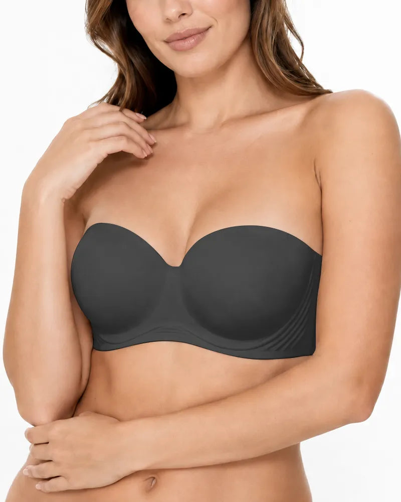 Seamless Strapless Minimizer Bra with Secure Anti Slip Support