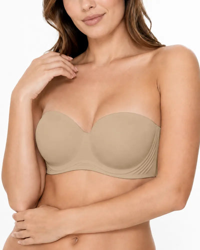 Seamless Strapless Minimizer Bra with Secure Anti Slip Support