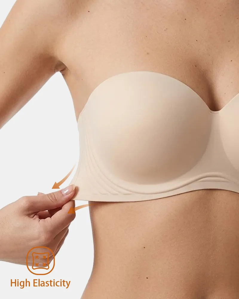 Seamless Strapless Minimizer Bra with Secure Anti Slip Support