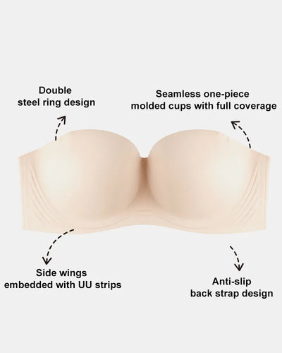 Seamless Strapless Minimizer Bra with Secure Anti Slip Support