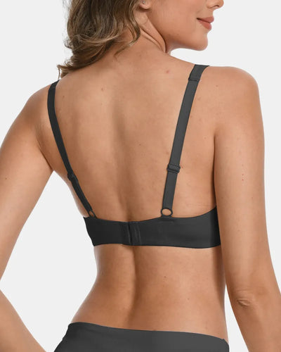 Women's Seamless Underwire Effortless Shaping Lift Balconette Bra - Black - Soft Intention-3